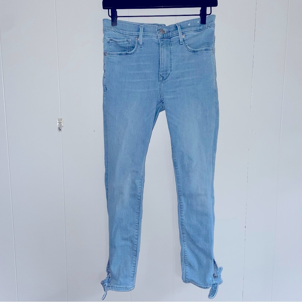 Express Denim Perfect stretch jeans with bow tie at ankle